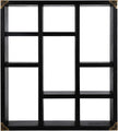 17.7x15.7-Inch Shadow Box Shelf 9-Slot Rustic Floating Shelves Larger Wall Mounted Lightweight Solid Wood Display Freestanding Farmhouse Shelf (9C-Classic Black)