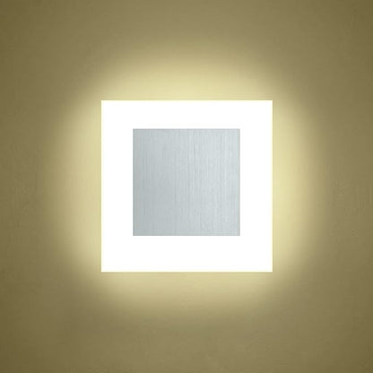 Kawell Modern 10W LED Wall Sconces Indoor LED Wall Light Square Acrylic LED Wall Lamp Minimalists LED Wall Light Sconce for Bedroom Living Room Stairwell Hallway Lounge, Natural White