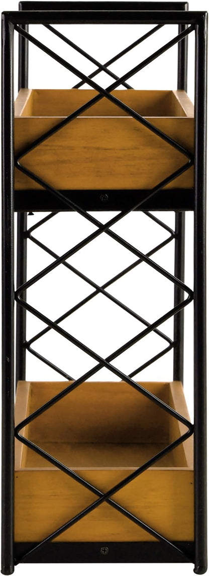 Spice Rack for Countertop 2 Tier Wooden Spice Shelf Organizer for Kitchen Cabinet, Counter or Pantry Space Saving Free Standing Spice Holder for 28 Jars, Brown
