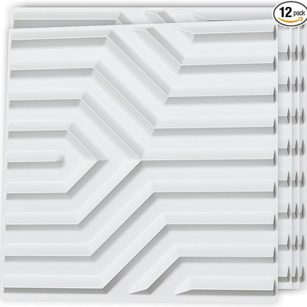 Art3d Decorative 3D Wall Panel, 32 Sq.FT PVC Interior Wall Decor for Living Room, Bedroom, Lobby, Office, Shopping Mall, White