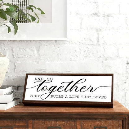 Together They Built A Life They Loved Sign Sign, Modern Farmhouse Home Decors, Living Room Decoration for Shelves, Family Room Decors, Master Bedroom Decor, Desk Decor Art, Housewarming Gift