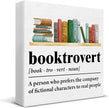 Book Lover Decor Rustic Booktrovert Definition Wooden Sign Decorations Home Book Room Library Desk Table Shelf 5×5 Inches, Gifts for Book Lovers Readers
