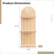 2 Pcs Boho Wall Shelf, Arched Wood Floating Shelf 3 Tier, Arch Wall Decor, Bohemian Style Wooden Wall Mounted Storage Shelf for Living Room, Bedroom, 5.9 x 4.3 x 15.7 in