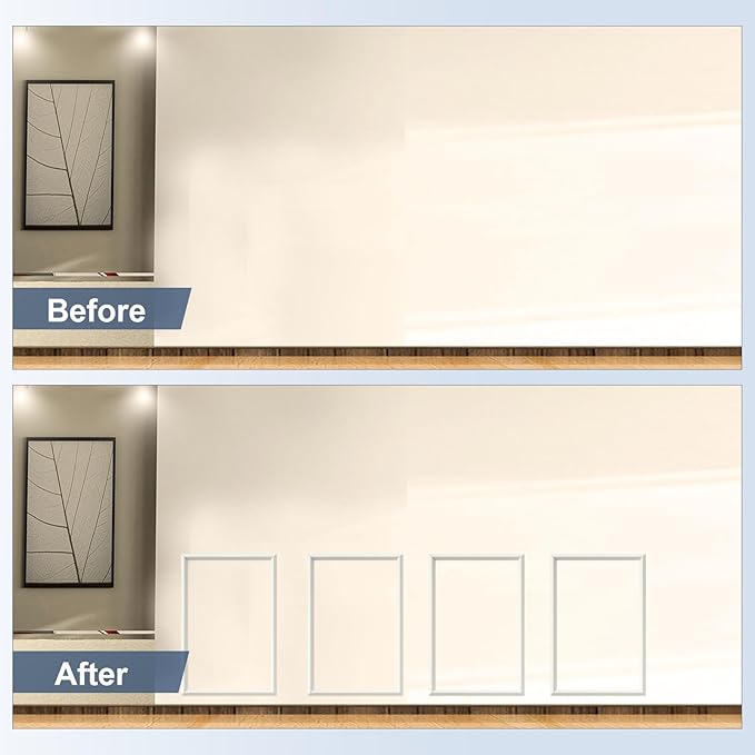 NeatiEase 4 Set Peel and Stick Wall Molding Trim Kit, 16