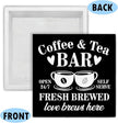 Coffee Bar Decor - Tea Station - Coffee and Tea Bar Wood Sign Home Kitchen Desk Shelf Table Tabletop Decor 5×5 Inches
