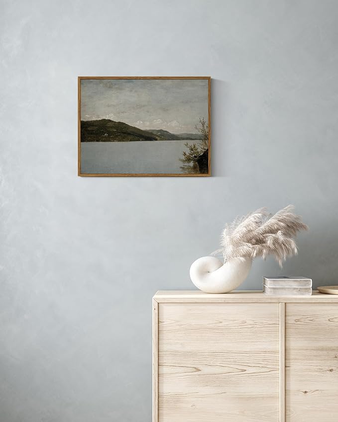 InSimSea Framed Canvas Wall Art Vintage Decor, Classical Landscape Paintings Artwork, Vintage Nature Decor, Retro Wall Decoration for Bedroom Living Room Bathroom, 12