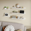 Giftgarden 24 Inch Wall Mounted Floating Shelves Set of 5, White Wood Wall Shelves for Bathroom, Bedroom, Kitchen, Living Room Storage and Decoration, Wooden Picture Ledge