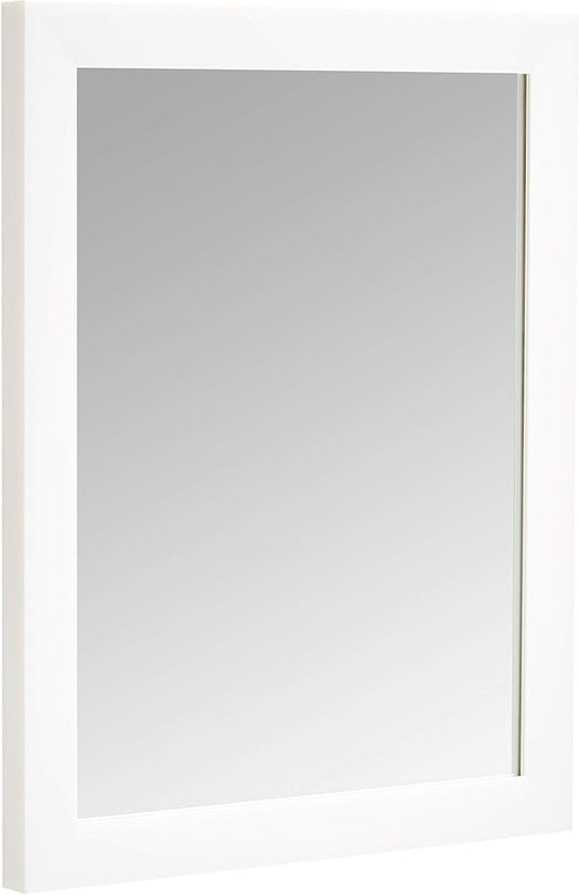 Amazon Basics Rectangular Wall Mount Mirror for Bedroom, Living Room, Entryway, Standard Trim, 16" x 20", White