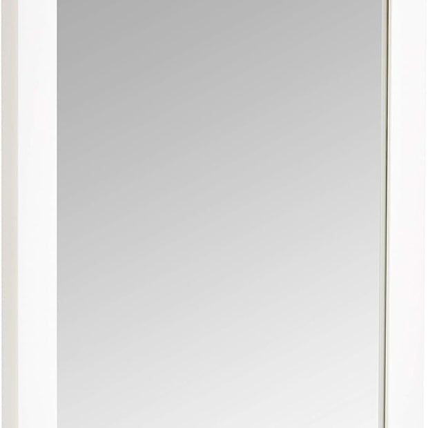Amazon Basics Rectangular Wall Mount Mirror for Bedroom, Living Room, Entryway, Standard Trim, 16" x 20", White