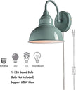 Modern Gooseneck Wall Sconce Plug-in Wall Lamp with On/Off Switch for Bedroom Bathroom Corridor Porch Patio Hallway Macaron Green
