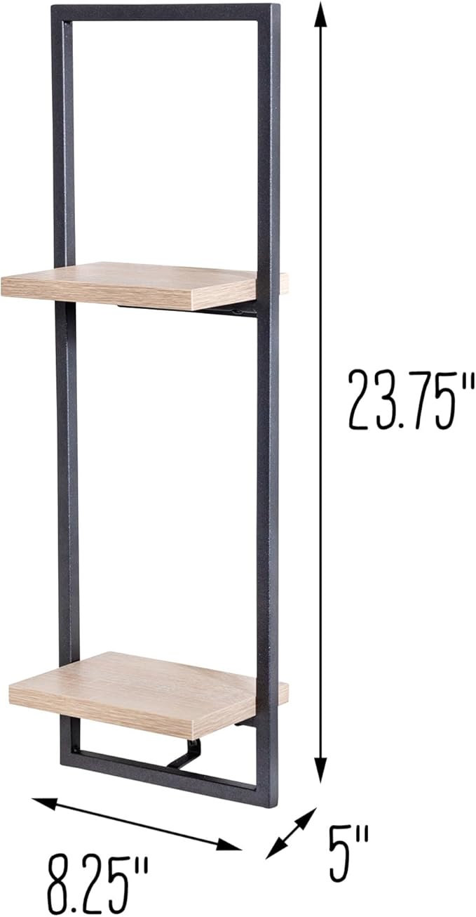 Honey Can Do Double Floating Wall Shelf SHF-08572 Natural
