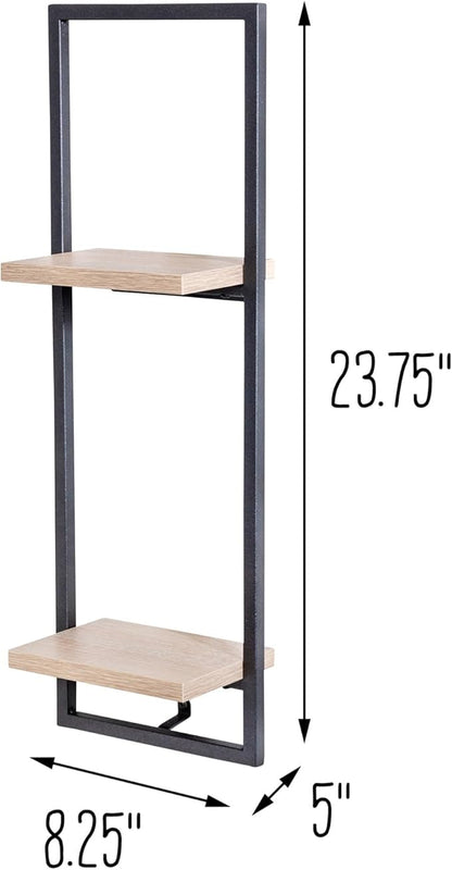 Honey Can Do Double Floating Wall Shelf SHF-08572 Natural