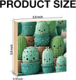 Inspirational Plant Decor Sign - Office Gift for Plant Lover Coworker - Double-sided Cactus Decor for Tiered Tray Table Desk Shelf Decoration