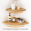 Corner Shelves Wall Mount, 10inch Oak Wood Floating Corner Shelves Set of 2 Round End Small Plant Shelf Wall Mount for Kitchen, Living Room, Bedroom…
