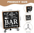 Toerifer Coffee Bar Decor, Funny Coffee Sign, Wooden Table Display, 5x5 Inches, Black, Rustic