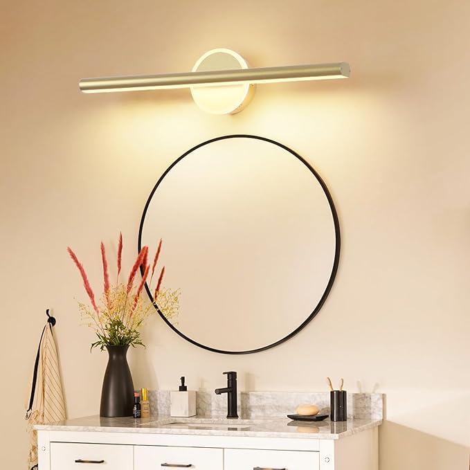 Wireless Picture Light, 16 inches Art Wall Light, Picture Light Battery Operated,Battery Operated Wall Lights,Gallery Light for Painting,Photo,Library(Gold-Painted)