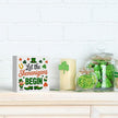 St Patricks Day Decor Let the Shenanigans Begin Rustic Shamrock Wood Sign Home Tabletop Shelf Desk Decor May Your Pockets Be Heavy St Patricks Day Decorations 5 X 5 Inches