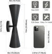 Wall Sconces Set of Two, Bathroom Sconces Lighting 13 inch Black Modern Sconces Wall Decor Set of 2 Indoor Wall Light Fixtures for Living Room Hallway Staircase Bedroom Hardwired