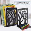 Book Ends, Bookends, Bookends for Shelves, Bookend, Book Ends for Heavy Books, Black Metal Book Shelf Holder Home Decorative, Book Stoppers for Shelves 2 Pair