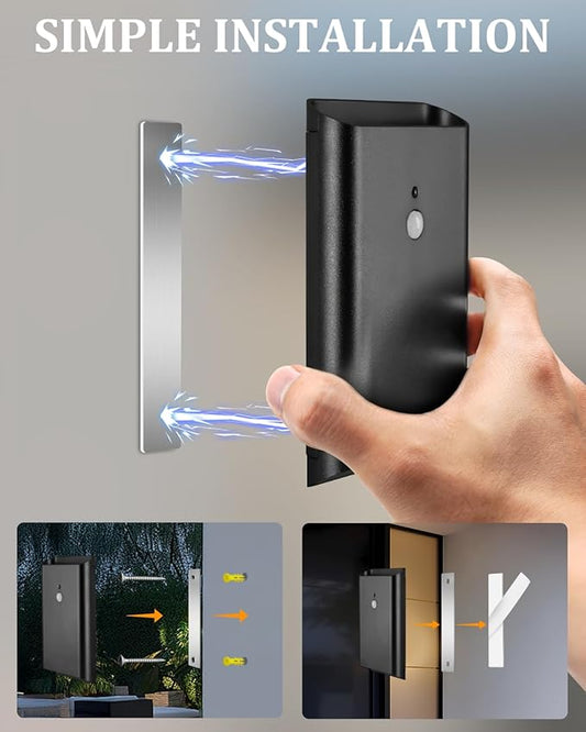 Motion Sensor Wireless Wall Sconce Set of 2 - Battery Operated Wall Light with Timer&Remote Control, 3 Color Temp & Brightness Adjustable 6000mAh Rechargeable for Stairs Bedroom Living Room, Black