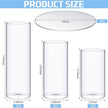 Sawysine 16 Pcs 2.6'' X 4.7'', 5.9'', 7.9'' Round Glass Mirror Trays Glass Cylinder Vase Wedding Table Flower Vase with Mirror Set Table Centerpiece Decoration for Wedding Decor Craft Baby Shower