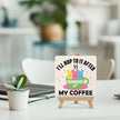 Easter Kitchen Decor - Easter Decorations for Home - I Will Hop to It After My Coffee Wood Sign with Easel Home Office Kitchen Coffee Bar Desk Tabletop Shelf Tiered Tray Decorations