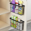 2 Piece Kitchen Cabinet Door Storage Box,Self Adhesive Wall Mounted Storage Boxes,Wardrobe/Bathroom/Refrigerator Small Items Organizer Storage Box (Black)