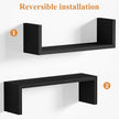 SRIWATANA Floating Shelves for Wall, Wall Shelves for Bathroom, Bedroom, Living Room, Kitchen, Office, Wood Shelves for Home Decor Set of 5 (Weathered Black)