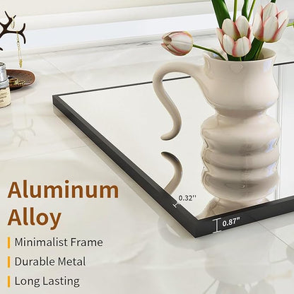 VooBang Large Full Length Mirror 78" x 35" - Shatterproof Floor Full Body Mirror with Aluminum Alloy Frame, Freestanding, Hanging, or Wall-Leaning, for Bedroom, Living Room, Dressing Room, Black