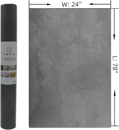 TOTIO Dark Gray Contact Paper Thick Matte Grey Concrete Cement Texture Wallpaper Peel Stick Countertop Paper Adhesive Vinyl Wall Stickers for Bedroom Living Room Modern Industrial Style 24x78inch