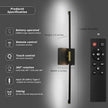 Battery Operated Wall Sconce Set of 2 Rechargeable Wireless Cordless 12000ma 360° Rotation Large Wall Lights lamp Modern Decor Linear Long Metal Black Gold 28