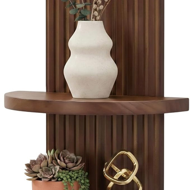 Mordern Wall Shelf with Arched Mid Century Art Boho Decor Design Floating Shelves for Home Bedroom Living Room Farmhouse Display Wall Plant Holder Decoration, 22 x 11.8 Inch, Walnut