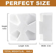 Decorative Square Marble Bookends for Heavy Books – Unique Book Ends for Shelves – Modern Aesthetic Book Holder/Stopper with Non-Slip Pads for Chic Home, Office, or Library Decor, White