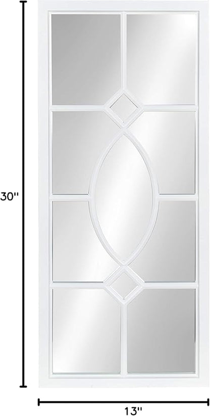 Kate and Laurel Cassat Casual Modern Window Wall Accent Mirror, White