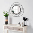 Mirrors Wall Decor Iron Frame Round Art Wall Mirrors Home Decoration Hanging Mirrors for Living Room Bedroom Bathroom Entryway Black 16