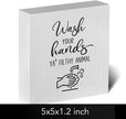 Funny Rustic Bathroom Decor Wooden Box Sign 5x5 Inch - 