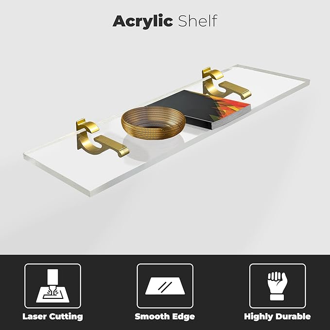 Clear Acrylic Shelves for Wall Storage, 6