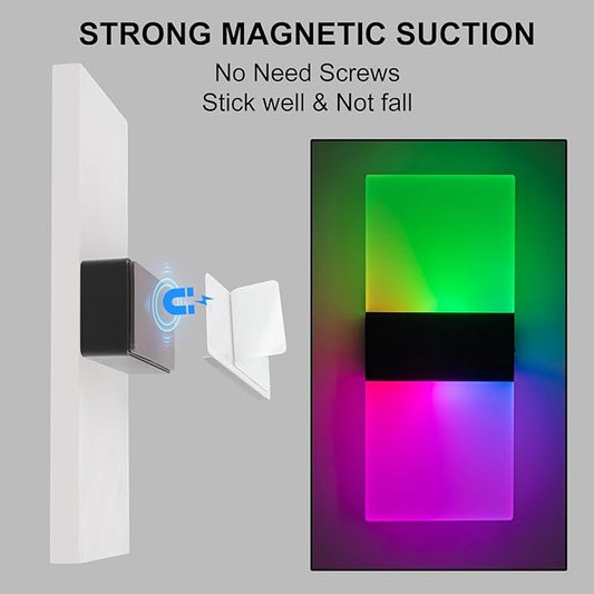 LED Wall Lights for Room Decor, Battery Operated Wall Sconce Set of 2, Remote Control, Dimmable, Rechargeable, Cordless Wall Lamps for Bedroom