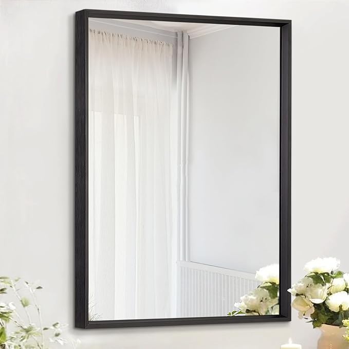 AAZZKANG Black Mirrors for Wall Rectangle Metal Framed Mirror Large 20