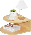 Bamboo Floating Nightstand with Storage Drawer and Modern Open Shelf Cubby，Bedroom, Living Room, Kitchen, Tool Room for use. (Natural, Trumpet)