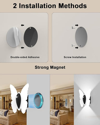 Rechargeable Motion Sensor Wall Light: 3 Colors Wireless Wall Sconces Set of Two with Remote Magnetic Motion Sensor Stair Lights Indoor 5000mAh Battery Powered Wall Lamps for Hallway Bedroom (White)
