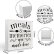 Meals and Memories Are Made Here Wood Box Sign Desk Decor for Kitchen Counter Farmhouse Shelf Cubicle, Funny Kitchen Wooden Box Decorative Signs 5.1x5.1 Inch