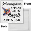 Hummingbird Decor - Spring Home Decor - Hummingbirds Appear When Angels Are Near Wooden Sign Home Garden Desk Table Shelf Wall Decorations - Sympathy Gifts - 5 x 5 Inches