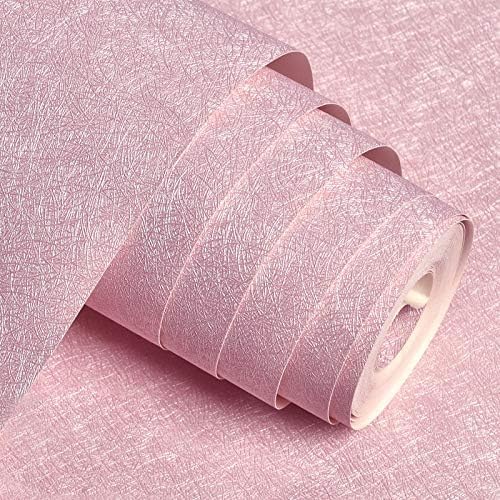 MelunMer Pink Peel and Stick Wallpaper 393In L 15.7In W Self Adhesive Removable Wallpaper for Bathroom/Bedroom Modern Contact Paper Silk Textured Pink Contact Paper for Cabinets Shelf Waterproof