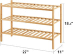 3-Tier Free Standing Shoe Racks, Bamboo Wood Shoe Rack for Entryway & Closet, Beautiful | Natural | Functional | Sturdy Shoe Rack