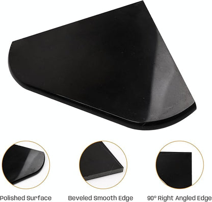 Black Marble Corner Shower Shelf, 8 Inch Carrara White Marble Corner Shelf for Bathroom Shower Decor, Wall Mounted, Polished, 1 Pcs