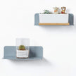 OAPRIRE Grey Acrylic Floating Shelves Set of 2 - Easily Expand Wall Space - Small Wall Shelf with Strong Adhesive for Bathroom, Bedroom, etc