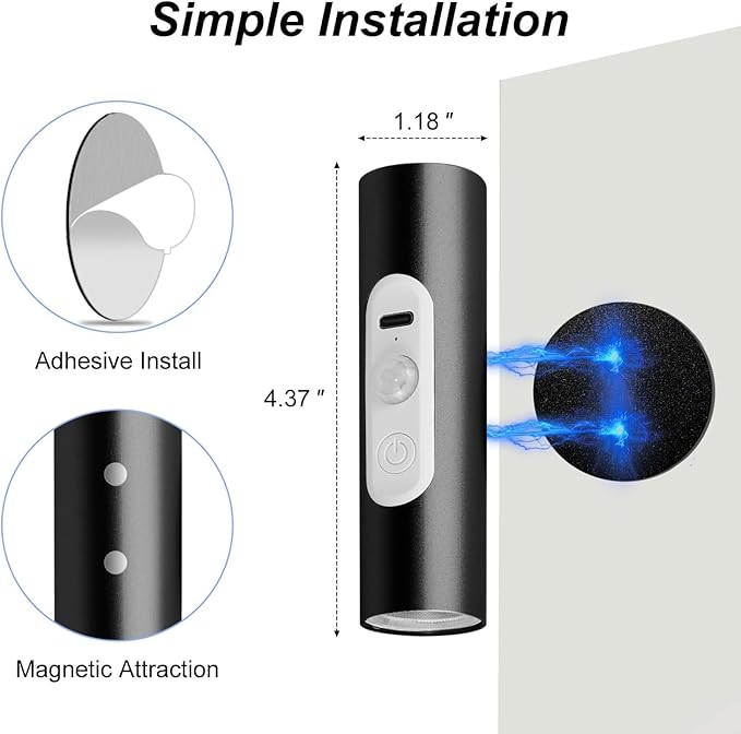 Battery Operated Wall Sconce Set of 2, Magnetic Stick on Wall Lights Rechargeable Motion Sensor Night Lights Indoor with Remote Control, Wireless Up and Down Wall Sconces, 3 Modes Dimmable, Aluminum