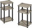 Furinno Turn-N-Tube Storage Shelves, Stackable Standing Shelf, Open Corner Shelf, for Organization and Storage, Living Room, Garage, Home Office, French Oak