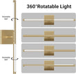 Tipace Modern Bathroom Light Fixtures,Hardwired Wall Sconces,360°Rotate,LED Brushed Brass Vanity Light Bar,5500K White Light Wall Wall Light Fixtures for Bathroom,Living Room,23.6 Inch
